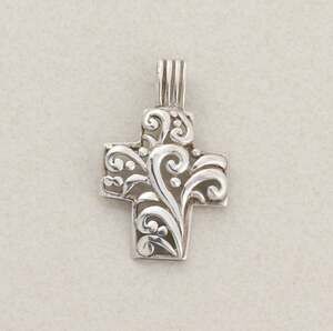 Sterling Silver Filigree Cross Pendant or Ornament 1 3/4" x 1" inch
